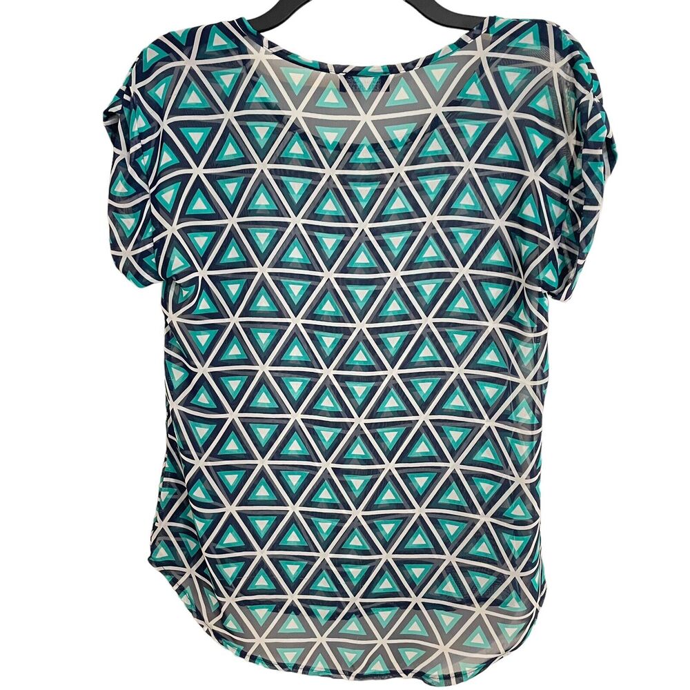 Papermoon by Stitch Fix Sleeveless Sz XS Tank Top Blouse Shirt Black Green Sheer - Picture 2 of 4
